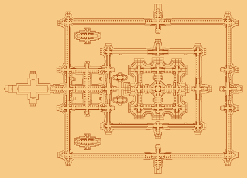 Plan of Angkor Wat's inner galleries (graphic by Baldiri)