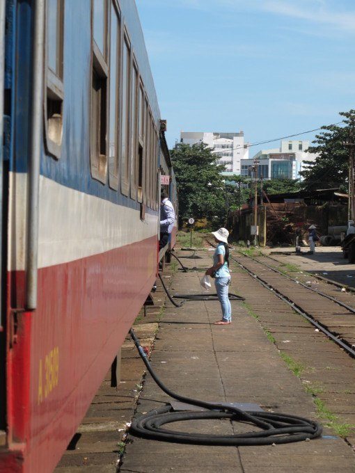 Train in the station at Hue, Vietnam