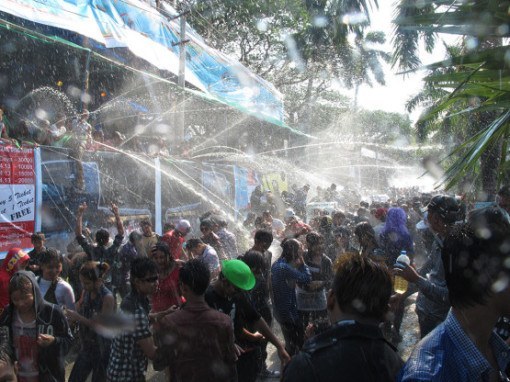 Water-throwing during Thingyan - InsideBurma Tours