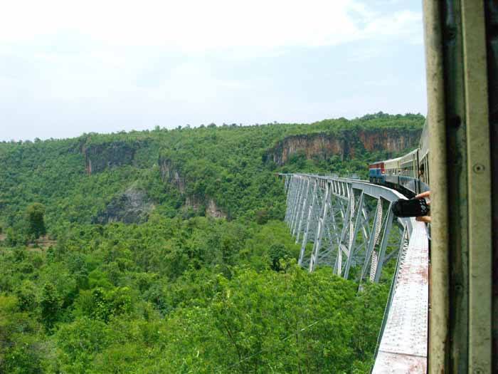 Crossing the Goteik Viaduct