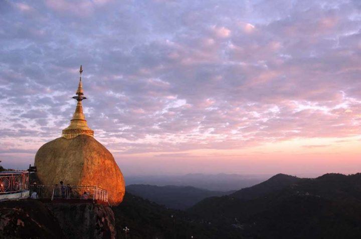 Golden Rock at sunset