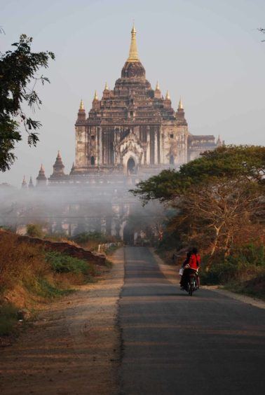 Ananda Temple in the mist