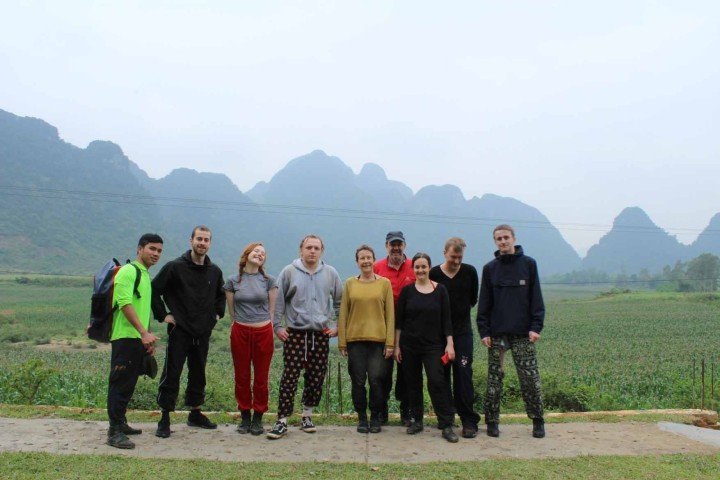 With the ever-loquacious Tha, one of our caving tour guides