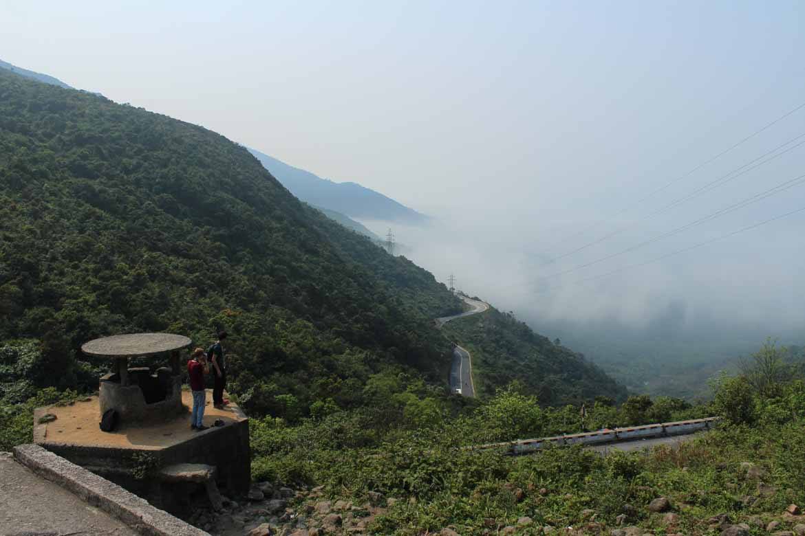 Driving over the Pass of Ocean Clouds in central Vietnam